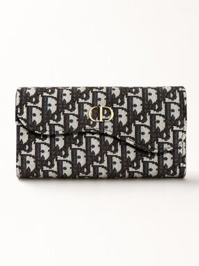 Monogram Canvas Wallet with Gold Tone Hardware - Brown & Cream